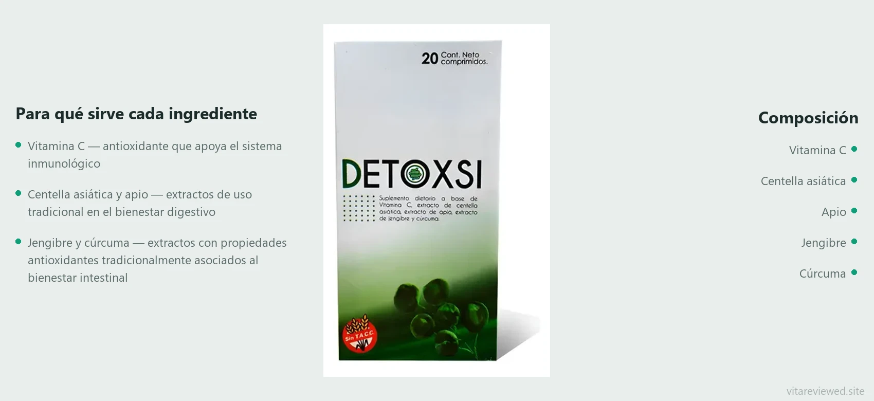 Detoxsi — composición e ingredientes