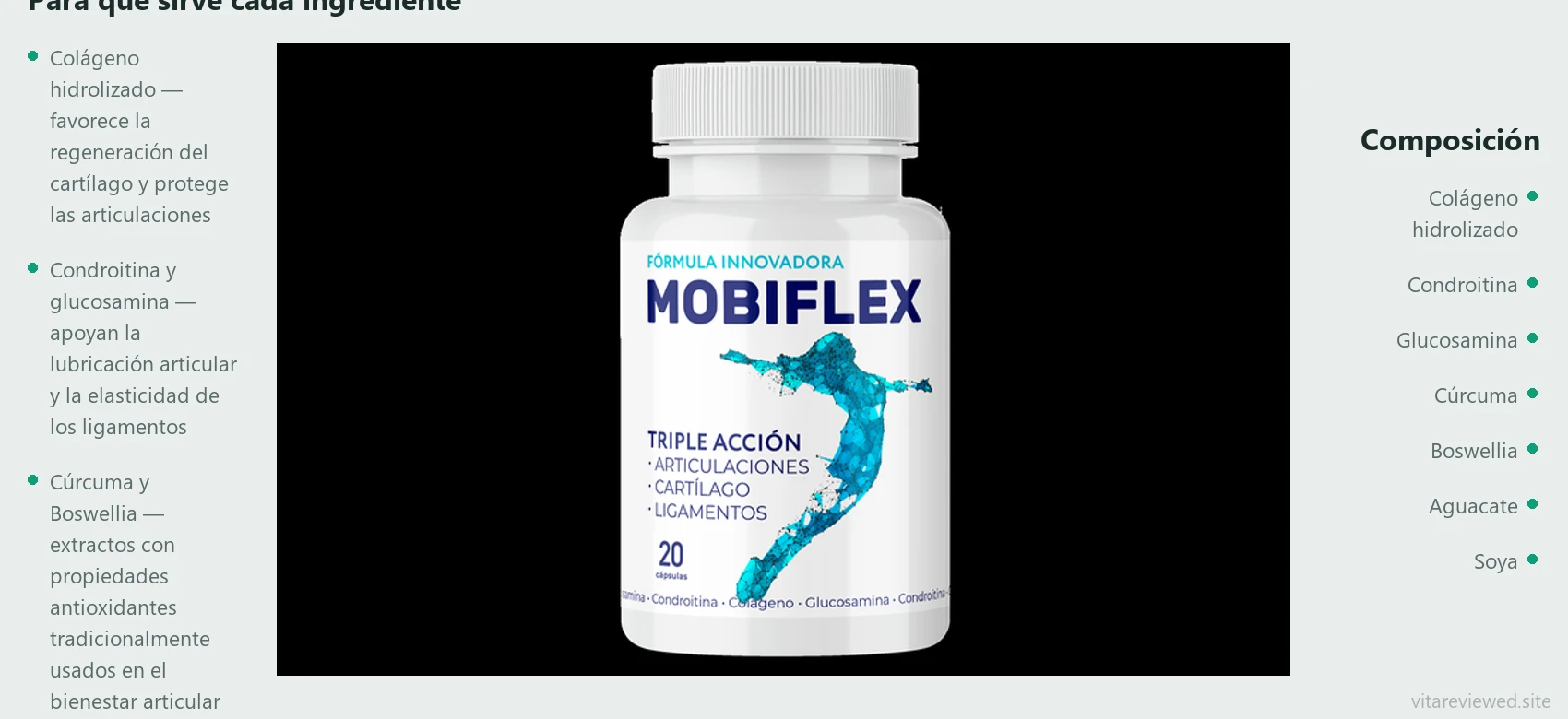 Mobiflex — composición e ingredientes